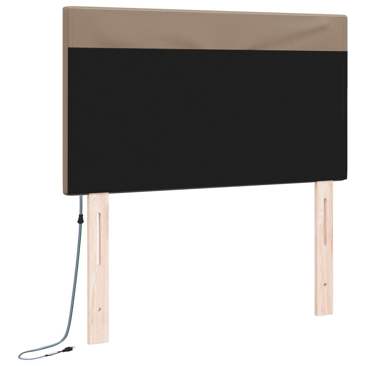 LED sengegavl Cappuccino Faux læder