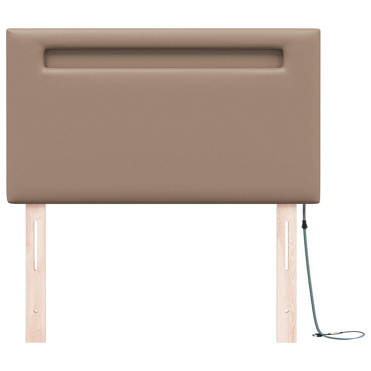LED sengegavl Cappuccino Faux læder