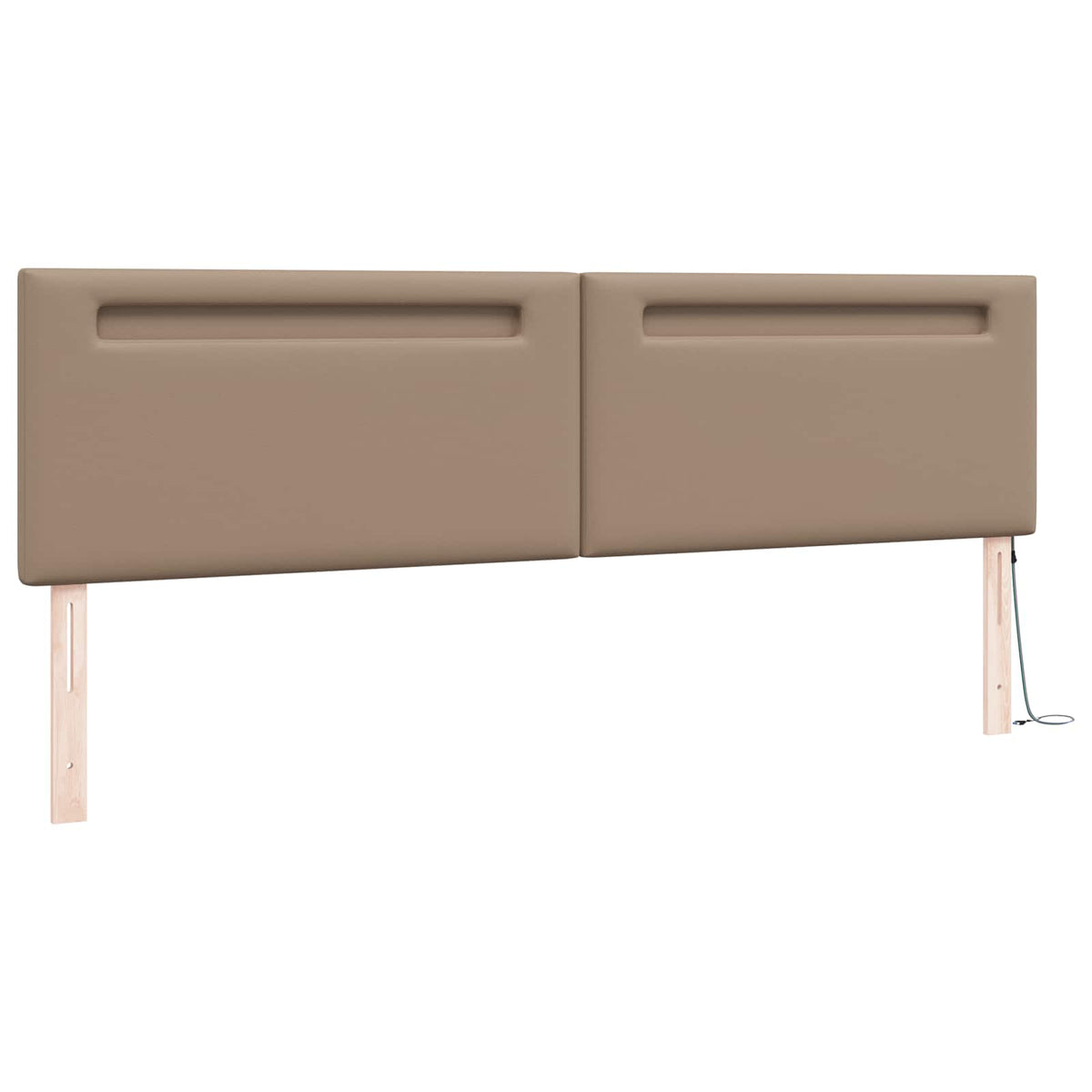LED sengegavl Cappuccino Faux læder
