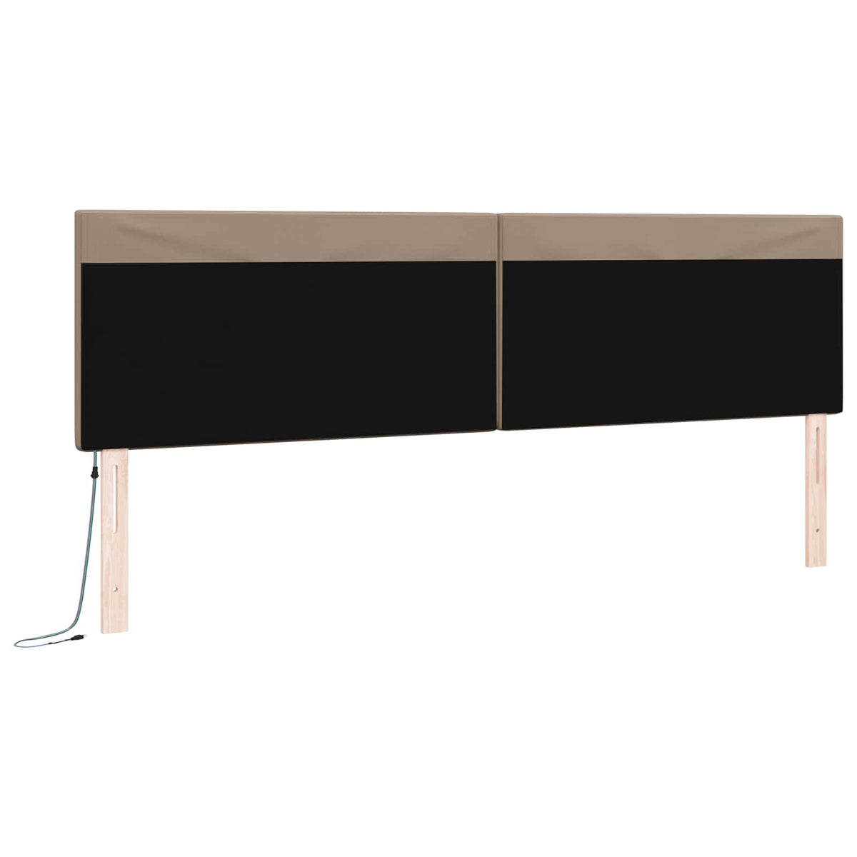 LED sengegavl Cappuccino Faux læder