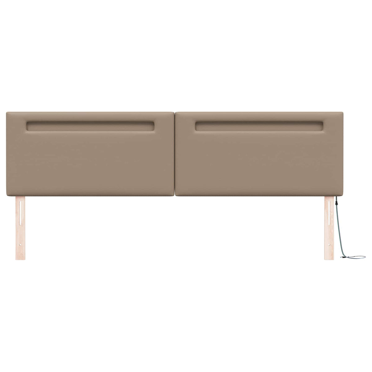 LED sengegavl Cappuccino Faux læder