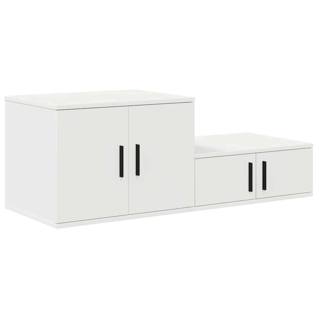 Opbevaringsskab 2 stk. Hvid 127 x 41 x 40 cm Konstrueret træ
