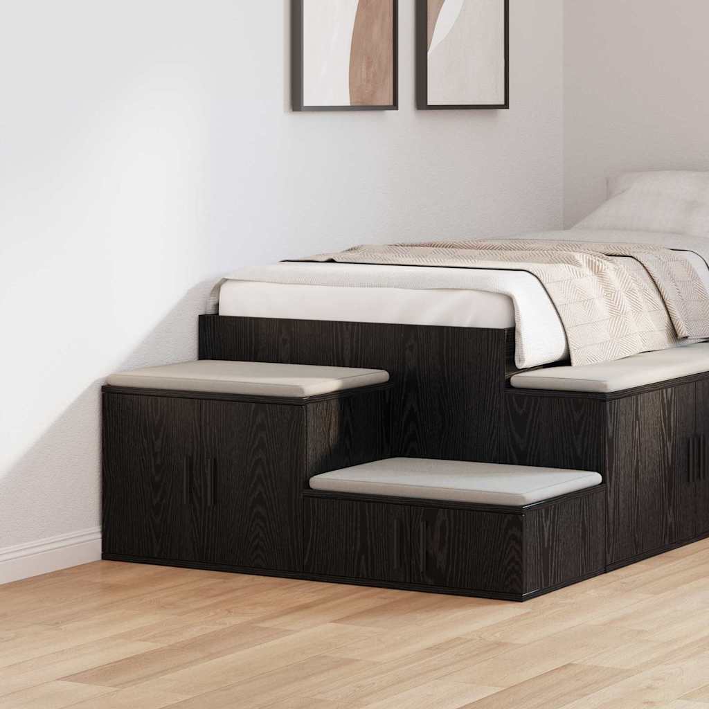 Opbevaringsskab 2 stk. Sort eg 127 x 41 x 40 cm Konstrueret træ