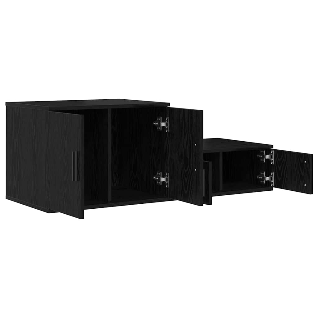 Opbevaringsskab 2 stk. Sort eg 127 x 41 x 40 cm Konstrueret træ