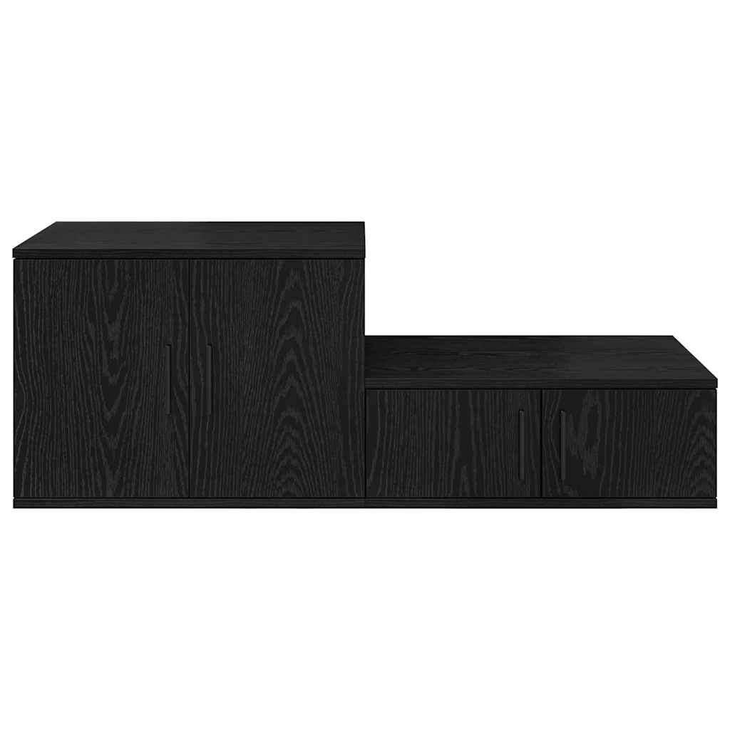 Opbevaringsskab 2 stk. Sort eg 127 x 41 x 40 cm Konstrueret træ