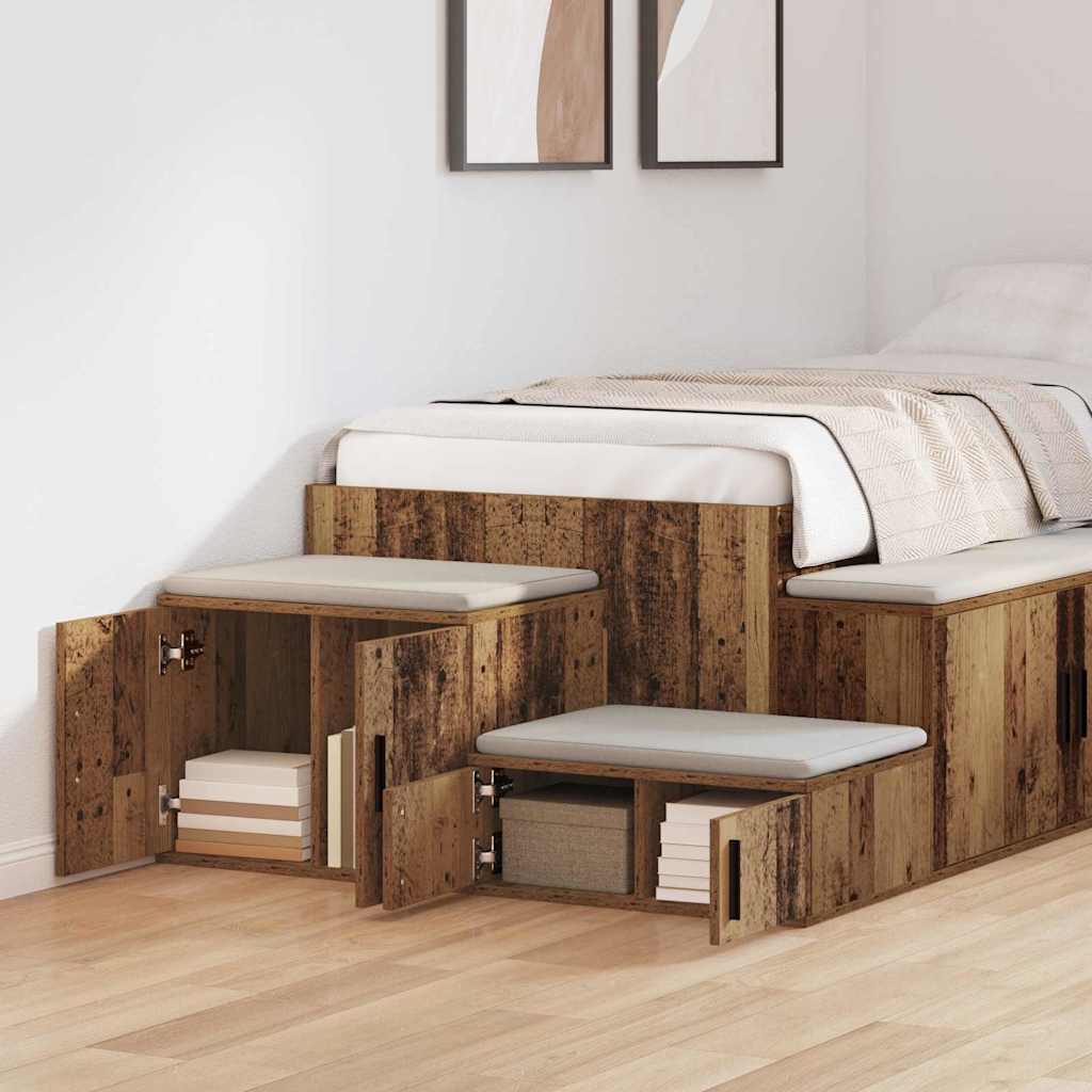 Opbevaringsskab 2 stk. Gammelt træ 127 x 41 x 40 cm