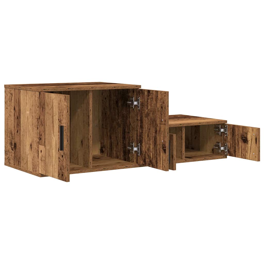 Opbevaringsskab 2 stk. Gammelt træ 127 x 41 x 40 cm