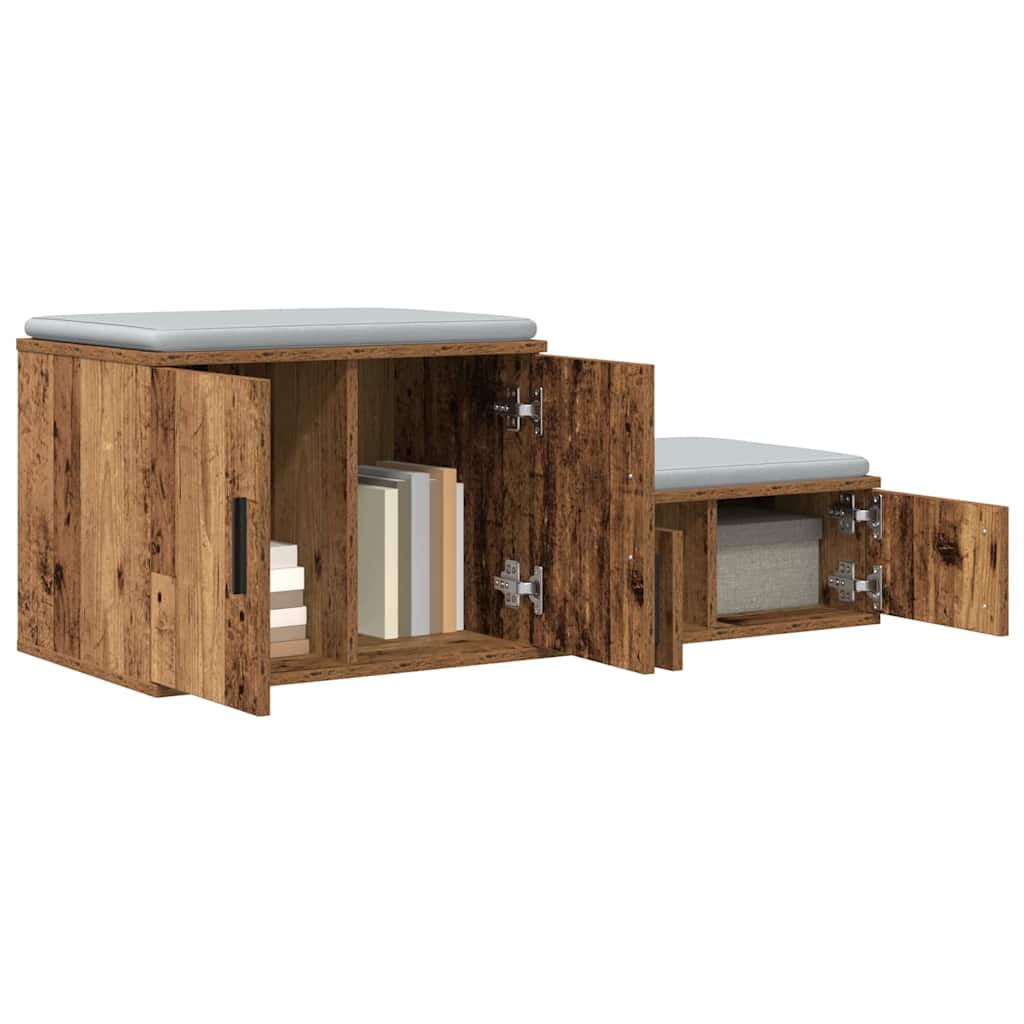Opbevaringsskab 2 stk. Gammelt træ 127 x 41 x 40 cm