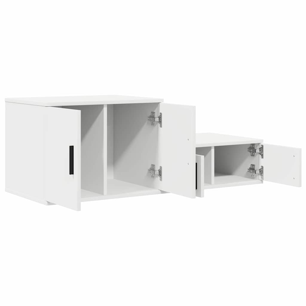 Opbevaringsskab 2 stk. Hvid 118 x 41 x 40 cm Konstrueret træ