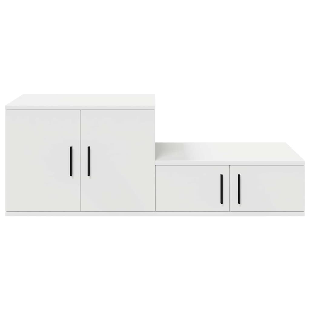 Opbevaringsskab 2 stk. Hvid 118 x 41 x 40 cm Konstrueret træ