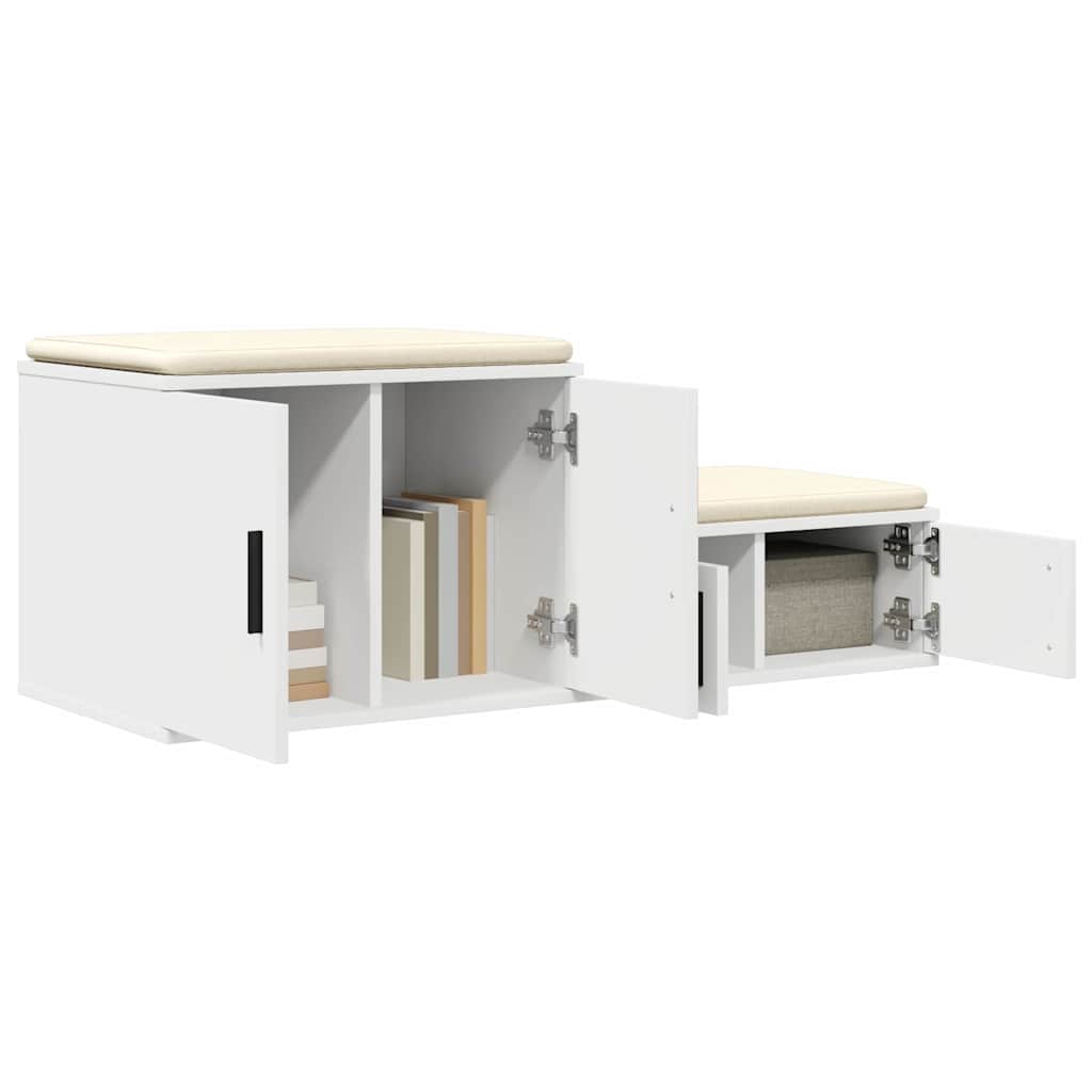 Opbevaringsskab 2 stk. Hvid 118 x 41 x 40 cm Konstrueret træ