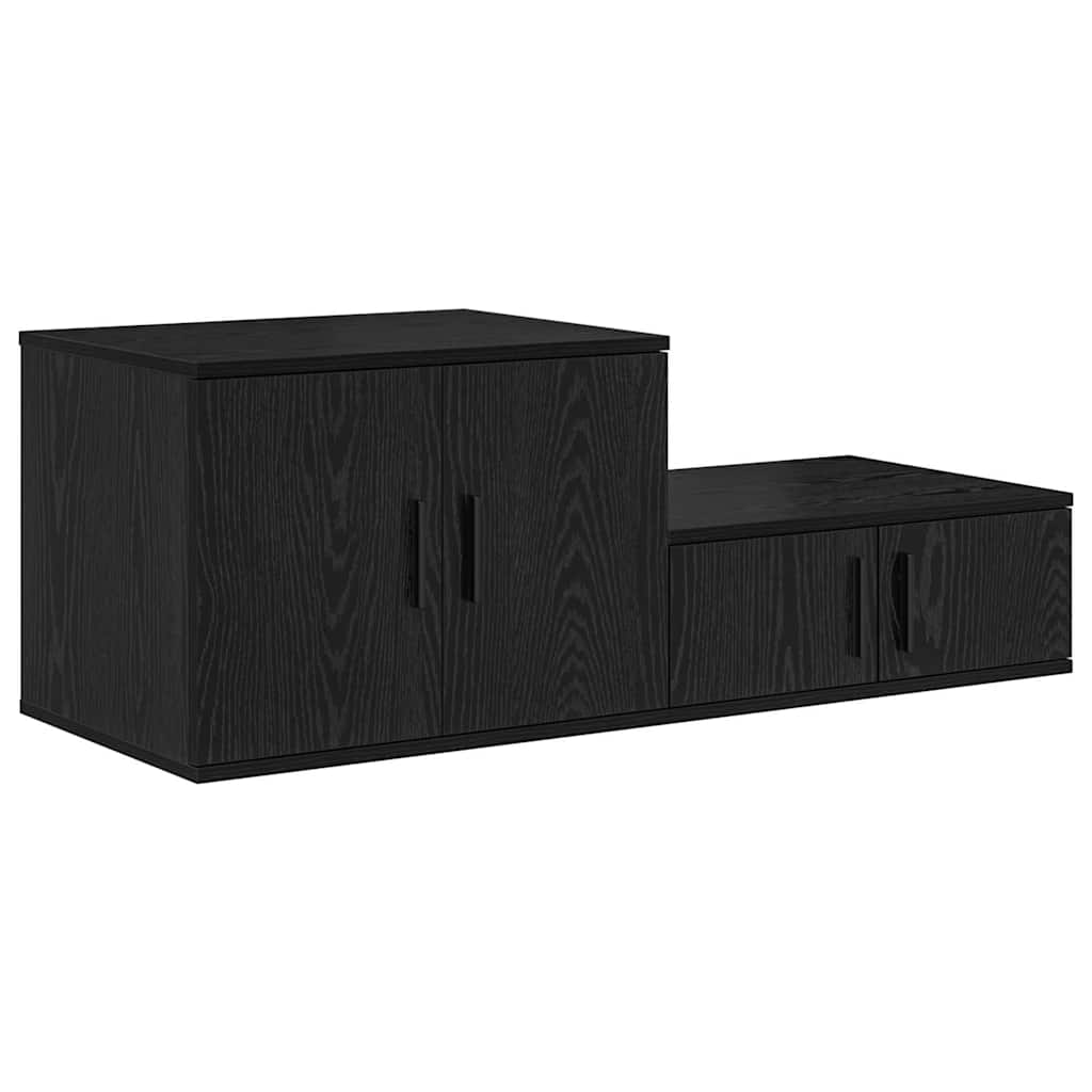 Opbevaringsskab 2 stk. Sort eg 118 x 41 x 40 cm Konstrueret træ
