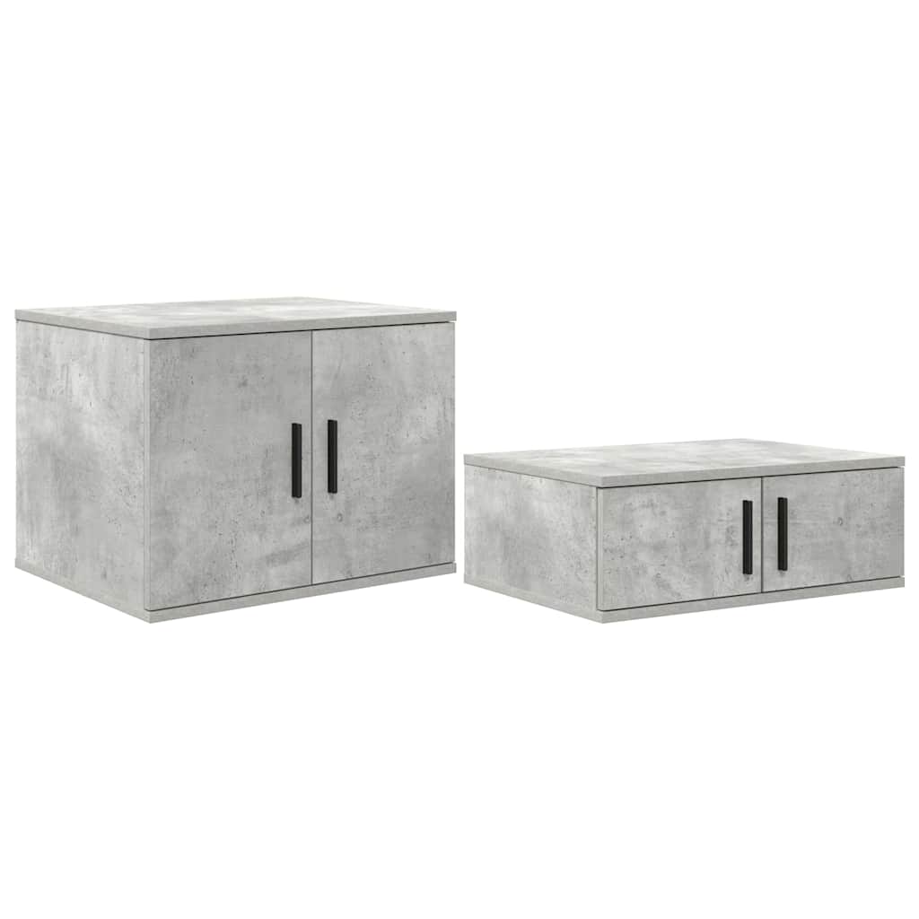 Opbevaringsskab 2 stk. Beton Grå 118 x 41 x 40 cm