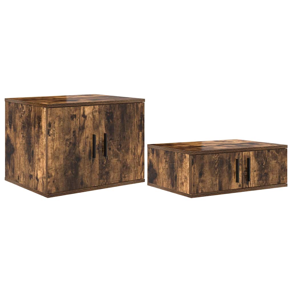 Opbevaringsskab 2 stk. Røget eg 108 x 41 x 40 cm