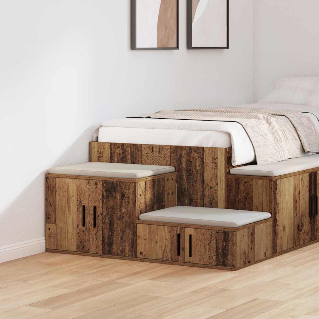Opbevaringsskab 2 stk. Gammelt træ 108 x 41 x 40 cm