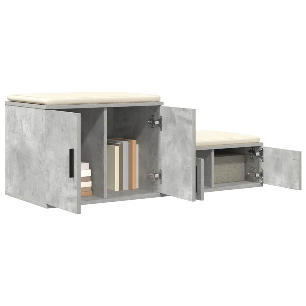 Opbevaringsskab 2 stk. Beton Grå 103 x 41 x 40 cm