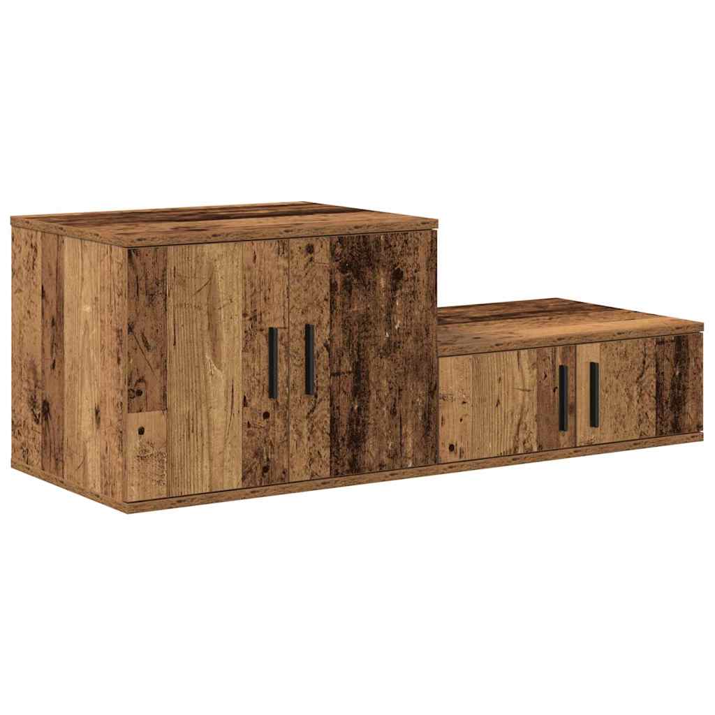 Opbevaringsskab 2 stk. Gammelt træ 103 x 41 x 40 cm