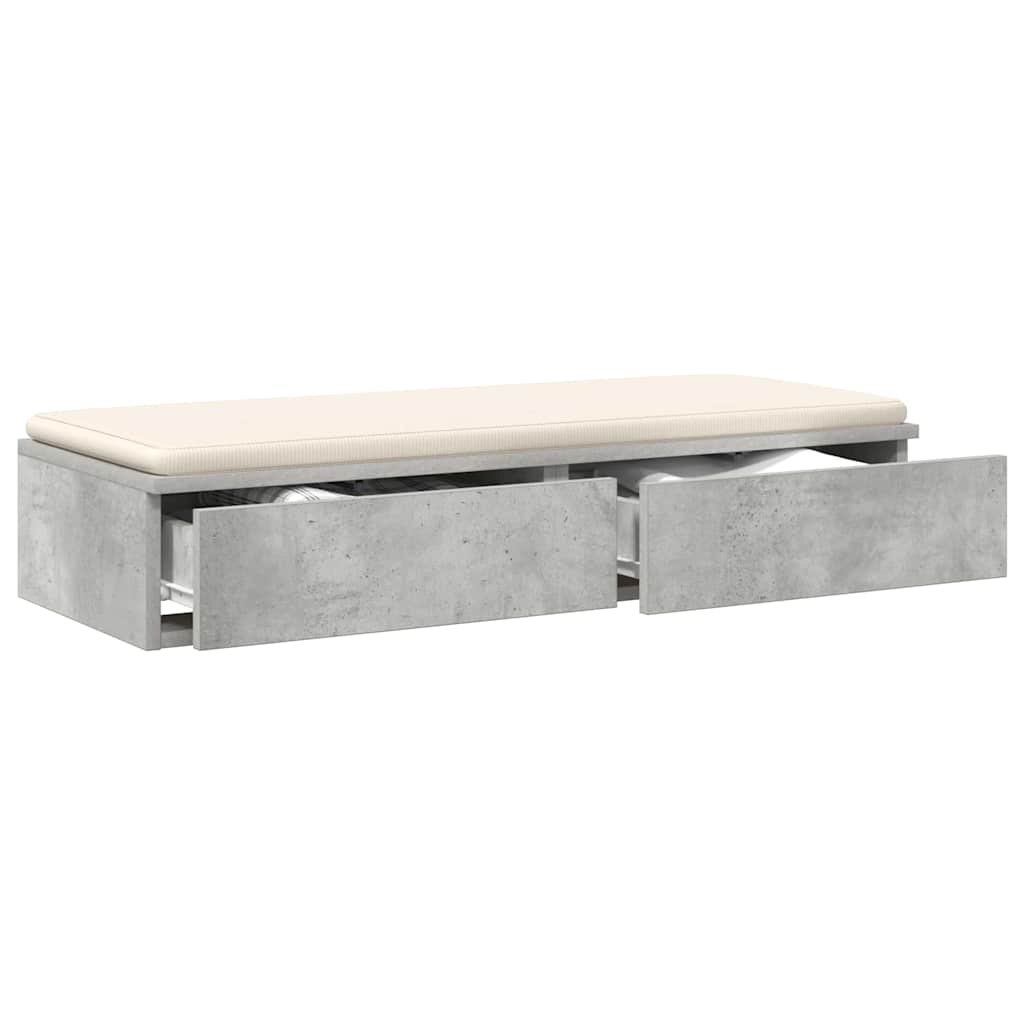 Sengeskuffer Beton Grå 80 x 36,5 x 16,5 cm Konstrueret træ