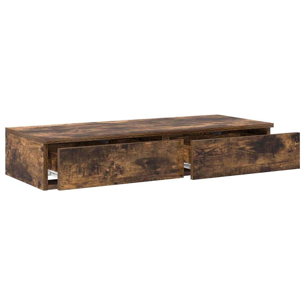 Sengeskuffer Røget eg 80 x 36,5 x 16,5 cm Konstrueret træ