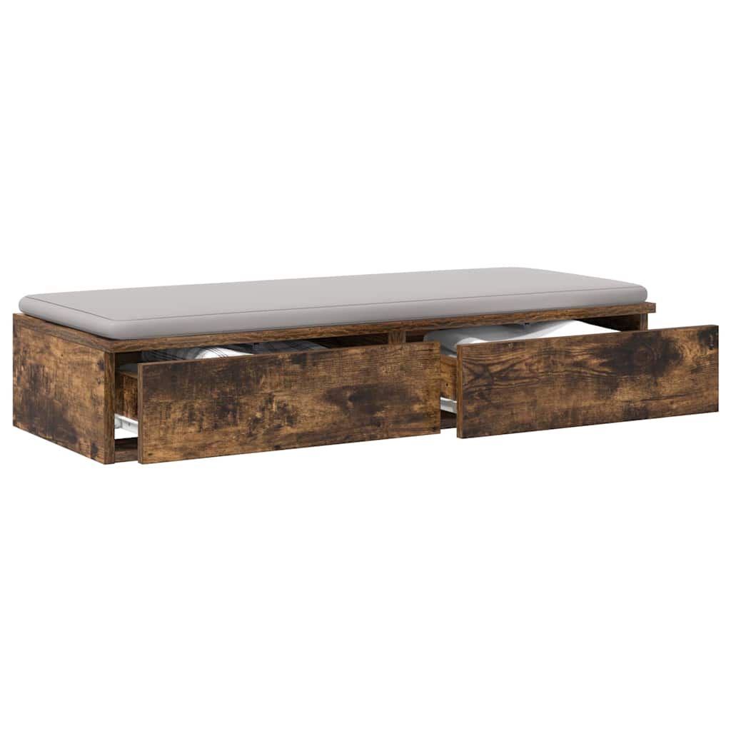 Sengeskuffer Røget eg 80 x 36,5 x 16,5 cm Konstrueret træ