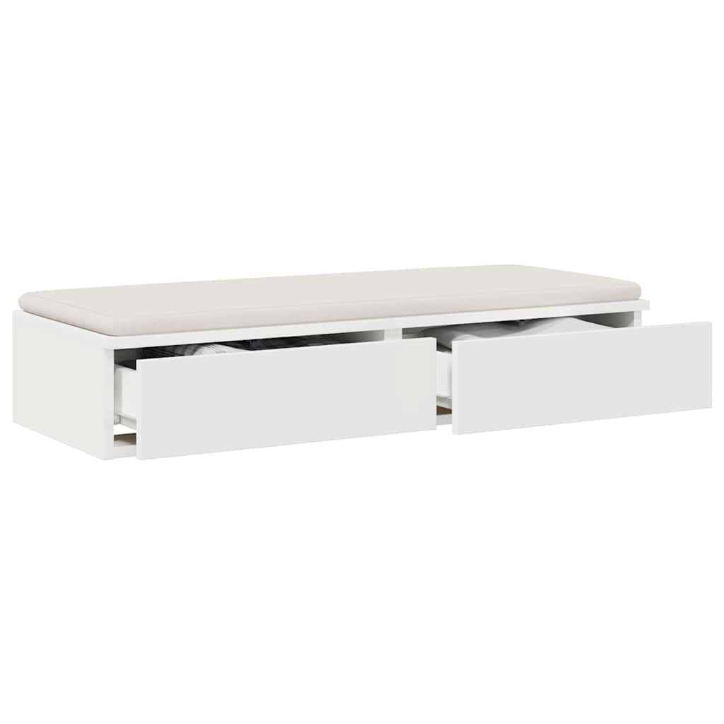 Sengeskuffer Hvid 90 x 36,5 x 16,5 cm Konstrueret træ