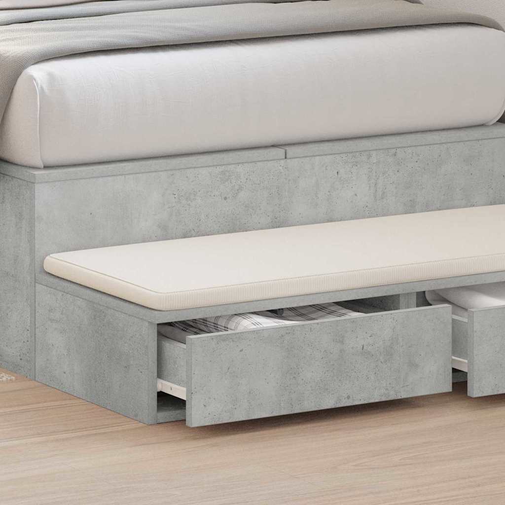 Sengeskuffer Beton Grå 90 x 36,5 x 16,5 cm Konstrueret træ