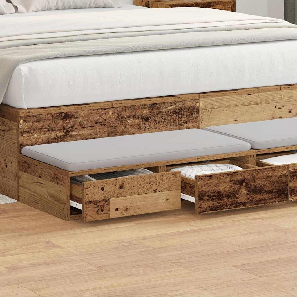 Sengeskuffer Gammelt træ 120 x 36,5 x 16,5 cm Konstrueret træ
