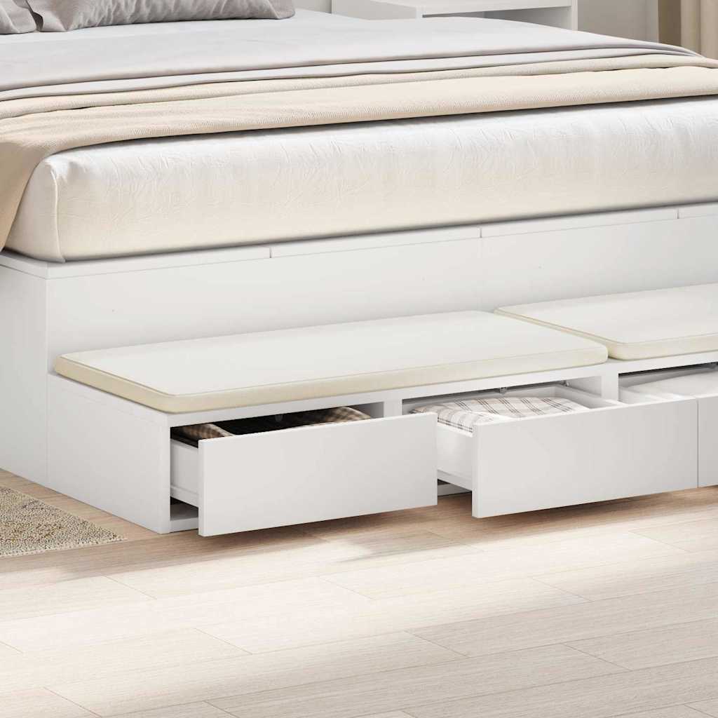 Sengeskuffer Hvid 140 x 36,5 x 16,5 cm Konstrueret træ