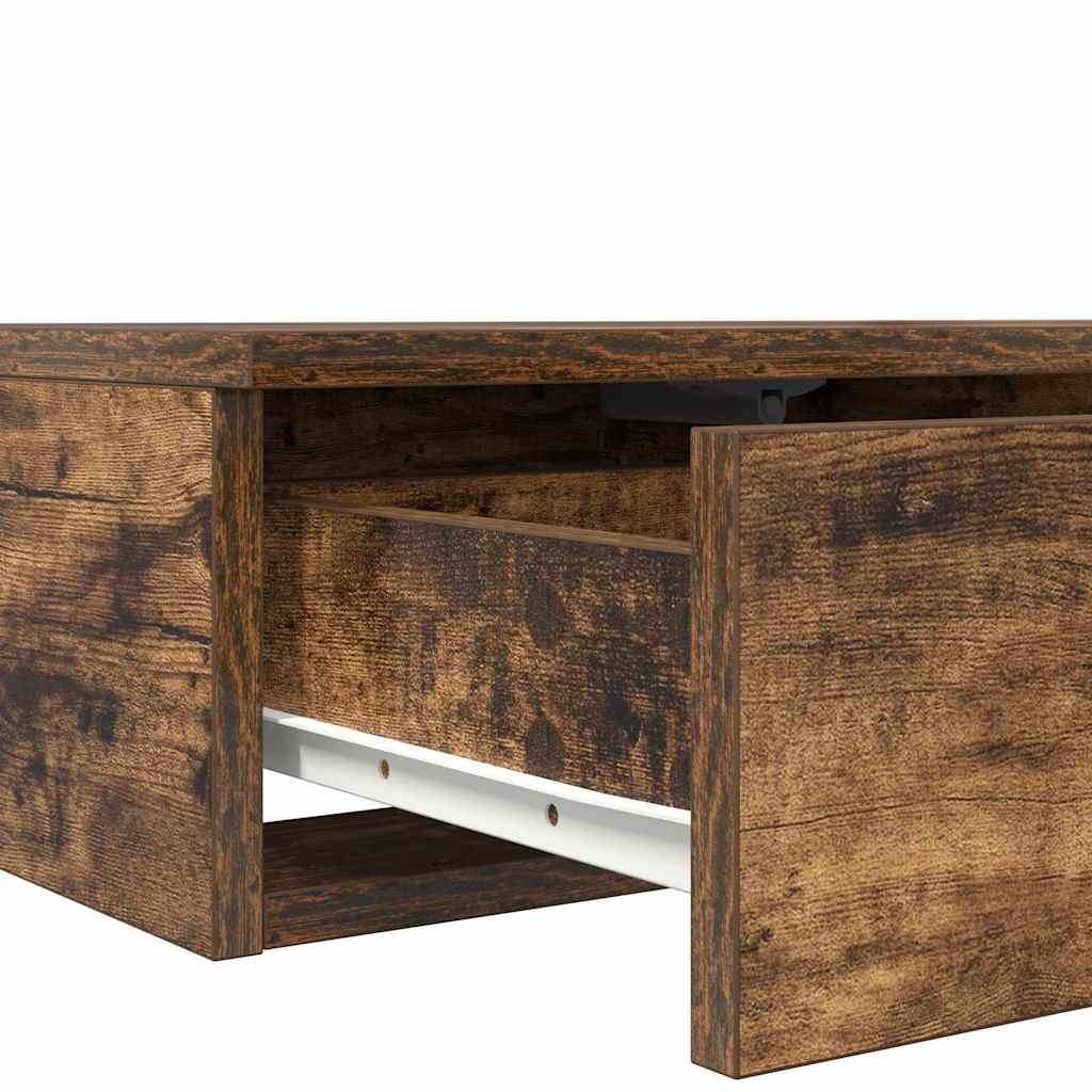 Sengeskuffer Røget eg 140 x 36,5 x 16,5 cm Konstrueret træ