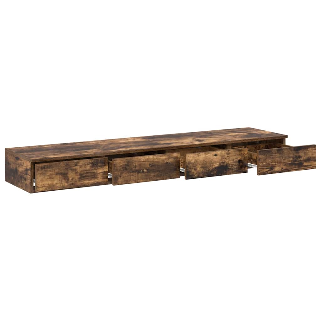 Sengeskuffer Røget eg 140 x 36,5 x 16,5 cm Konstrueret træ