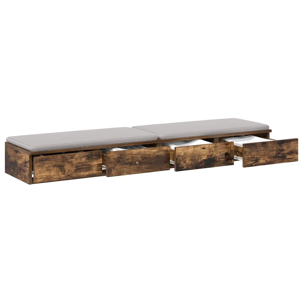 Sengeskuffer Røget eg 140 x 36,5 x 16,5 cm Konstrueret træ