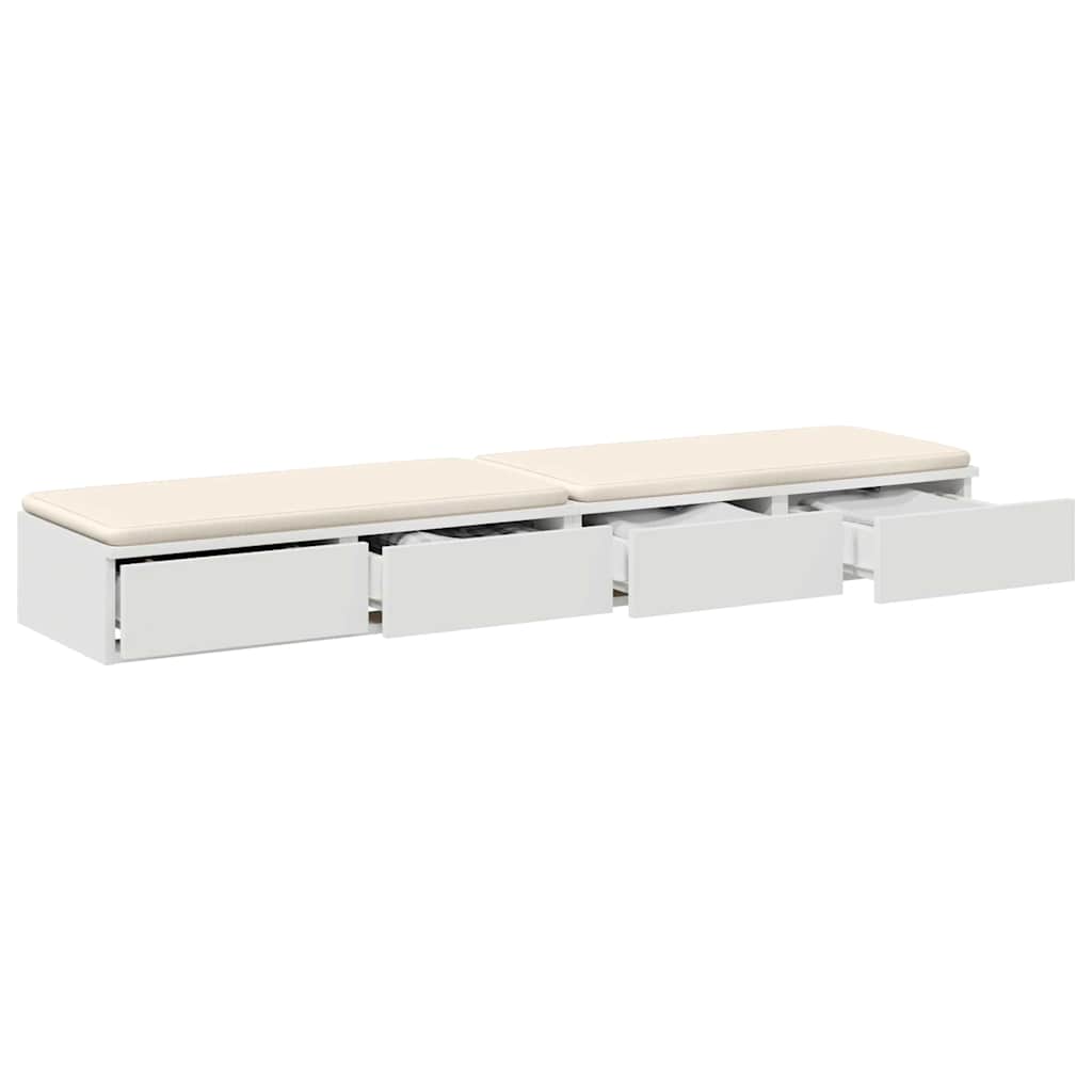 Sengeskuffer Hvid 160 x 36,5 x 16,5 cm Konstrueret træ