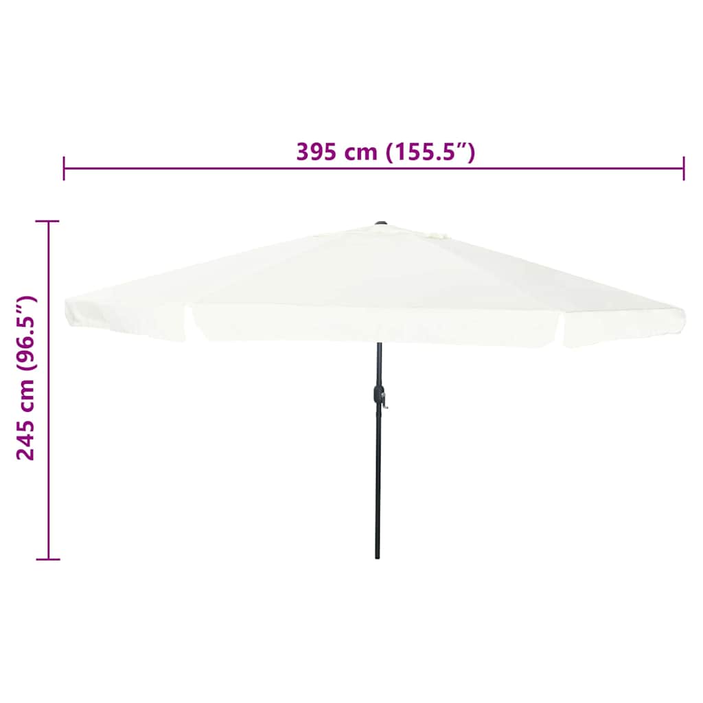 Havesol Sandfarvet 394 x 394 x 248 cm Polyester og Stål