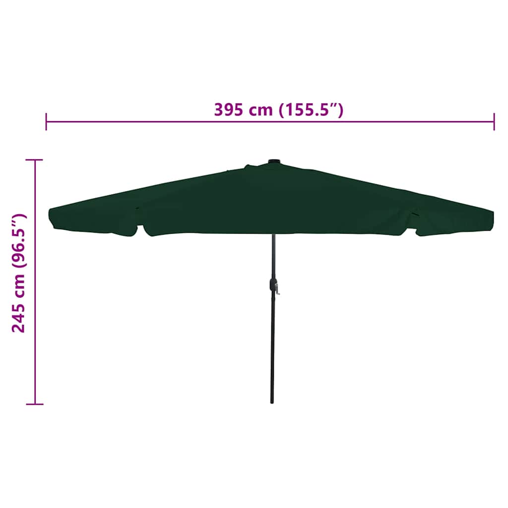Havesol 395 x 395 x 245 cm Polyester Rund Grøn