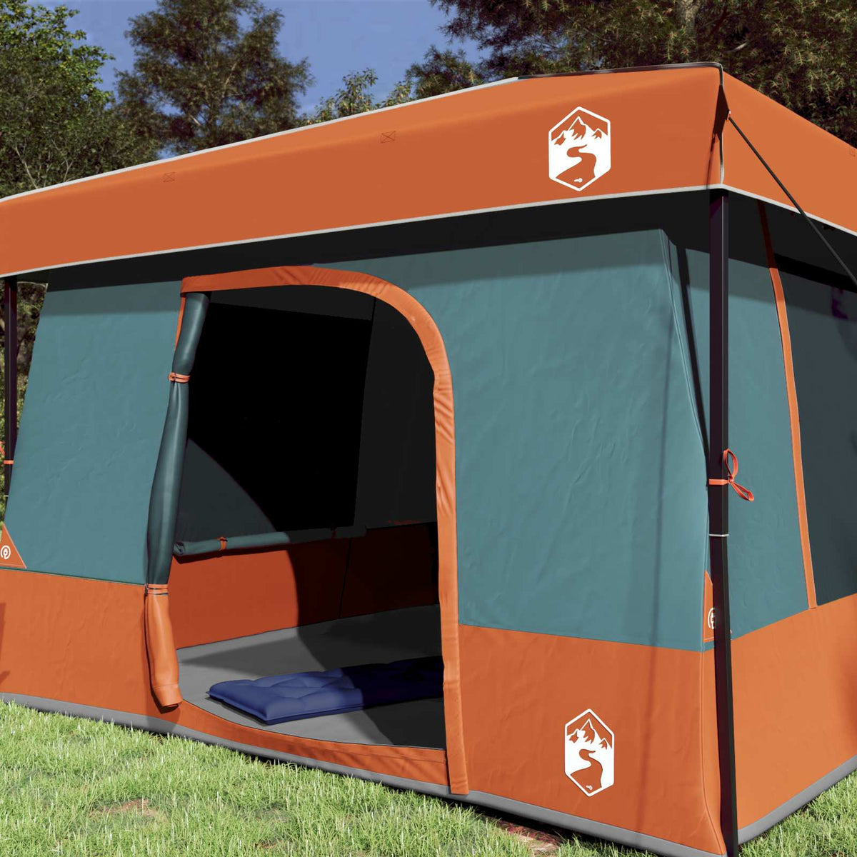 Camping Telt Sæt 2 stk. 6-personers Grå og orange