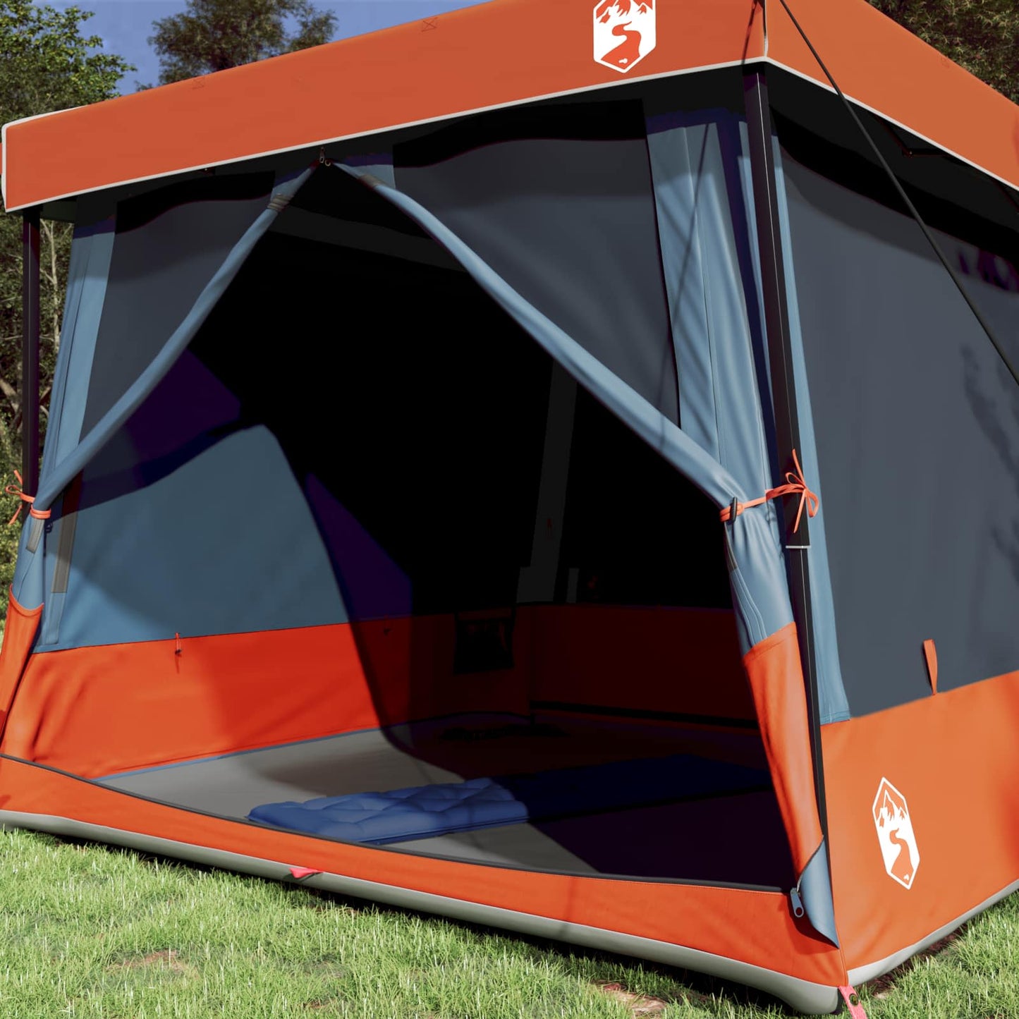 Camping Telt Sæt 2 stk. 5-personers Grå og orange