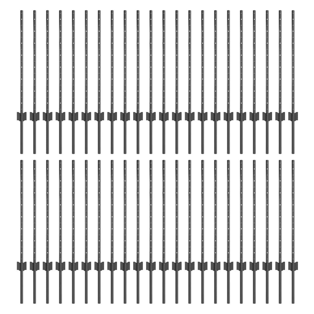 Einbetonierter Zaunpfosten 44 stk. Grå 120 cm