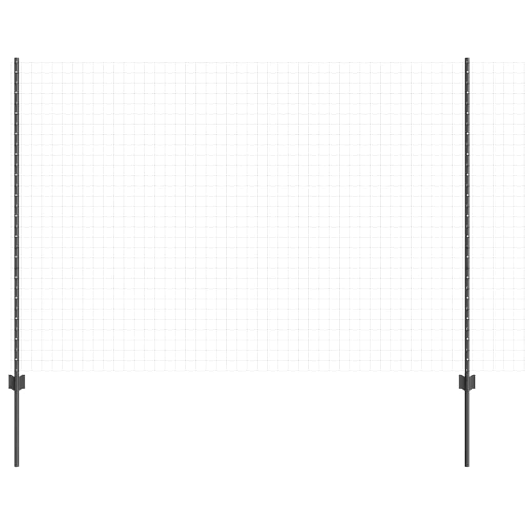 Einbetonierter Zaunpfosten 44 stk. Grå 200 cm
