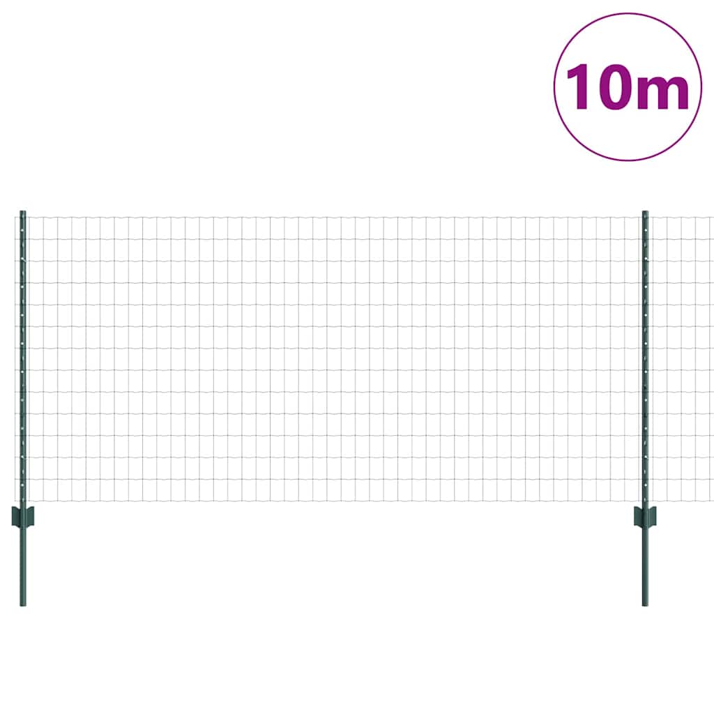 Eurohegn med stolpe 10 x 1 m PVC-belagt stål Grøn Mesh