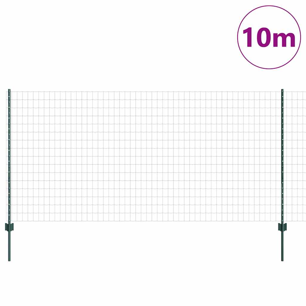 Eurohegn med stolpe 10 x 1,2 m PVC-belagt stål Grøn Mesh