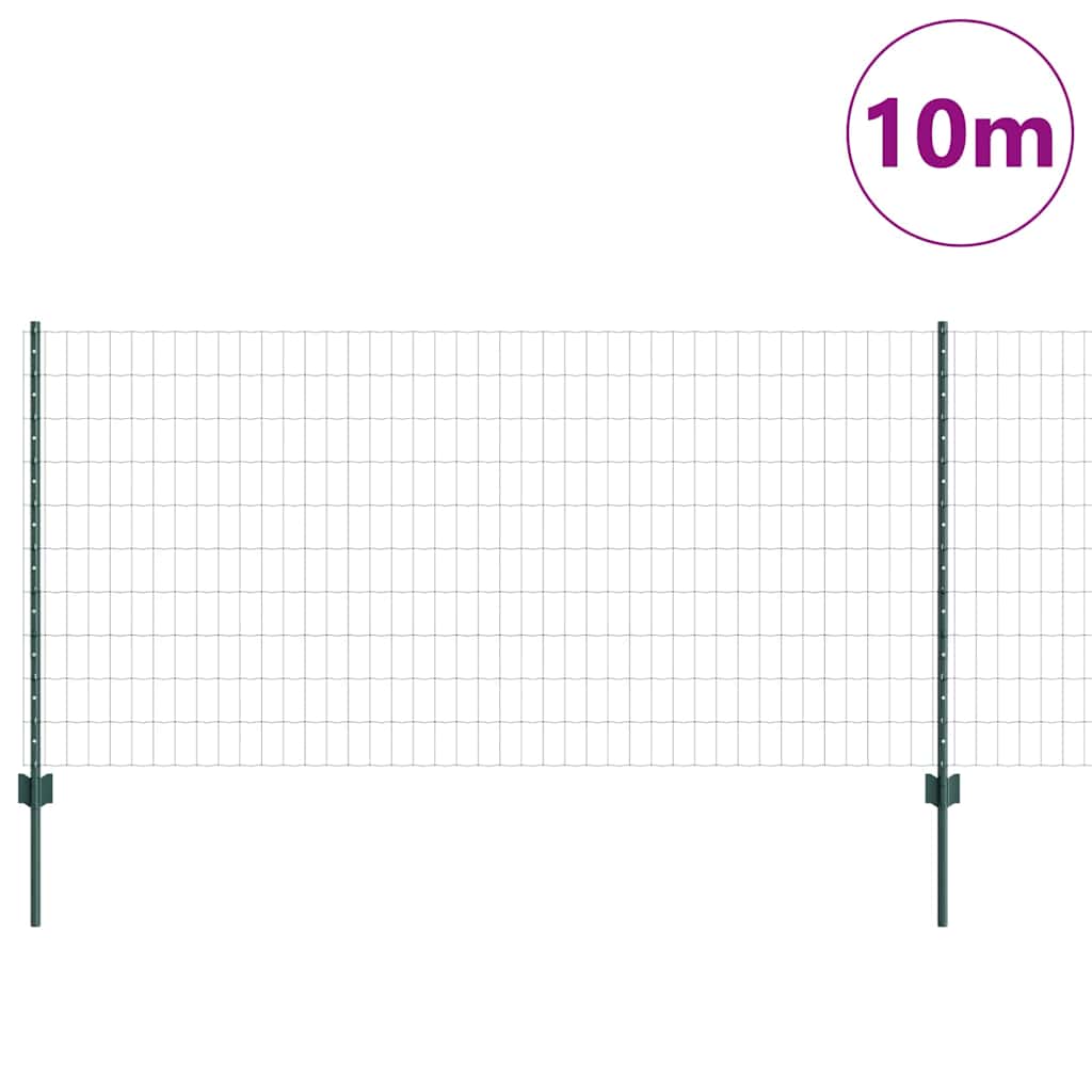 Eurohegn med stolpe 10 x 1 m PVC-belagt stål Grøn Mesh