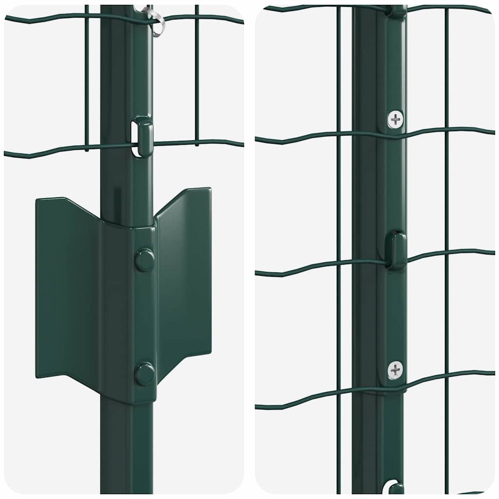 Eurohegn med stolpe 10 x 1 m PVC-belagt stål Grøn Mesh