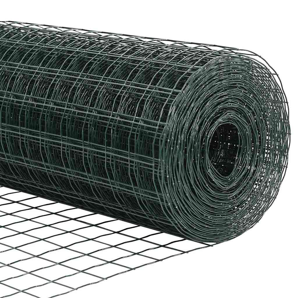 Eurohegn med stolpe 10 x 1 m PVC-belagt stål Grøn Mesh