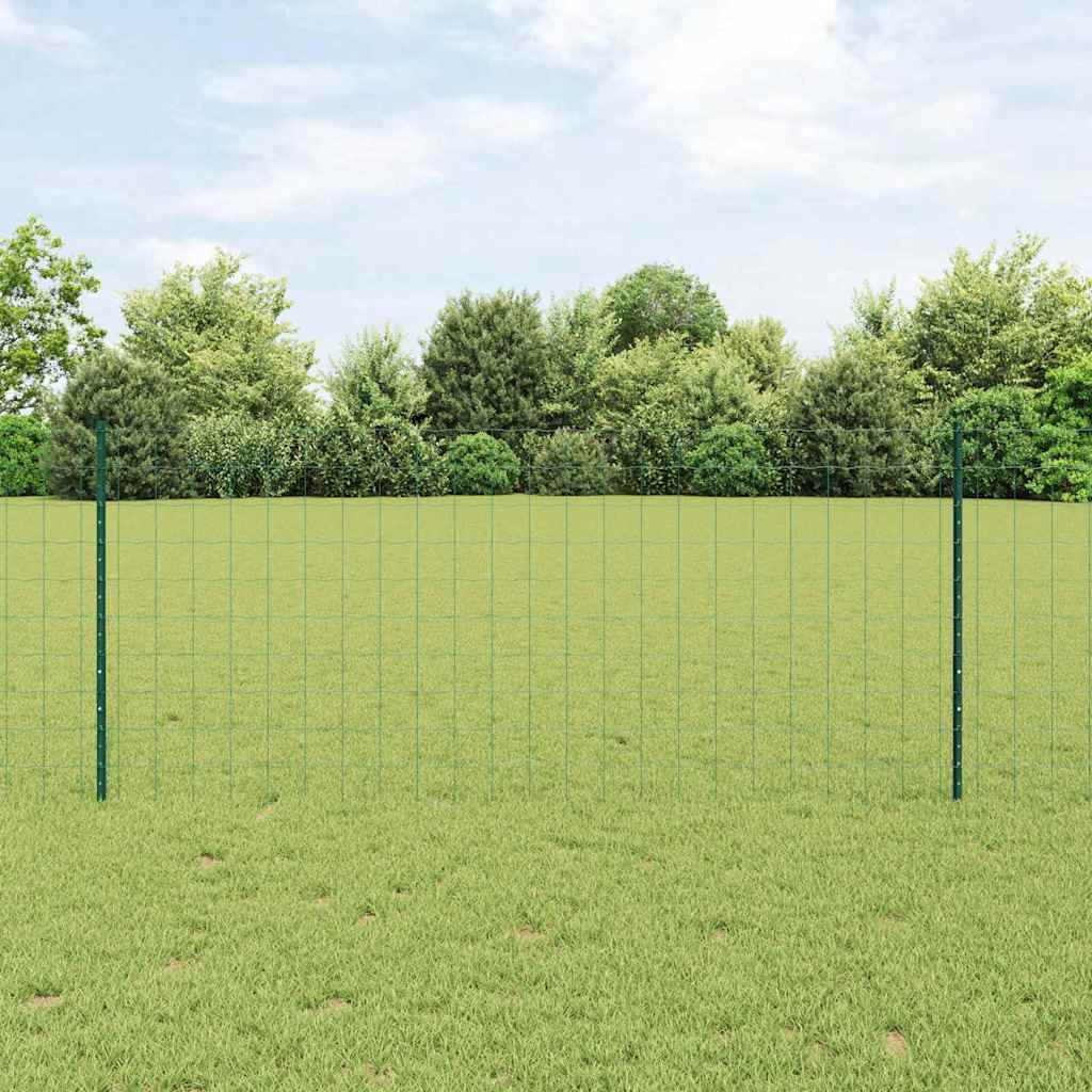 Eurohegn med stolpe 10 x 1 m PVC-belagt stål Grøn Mesh
