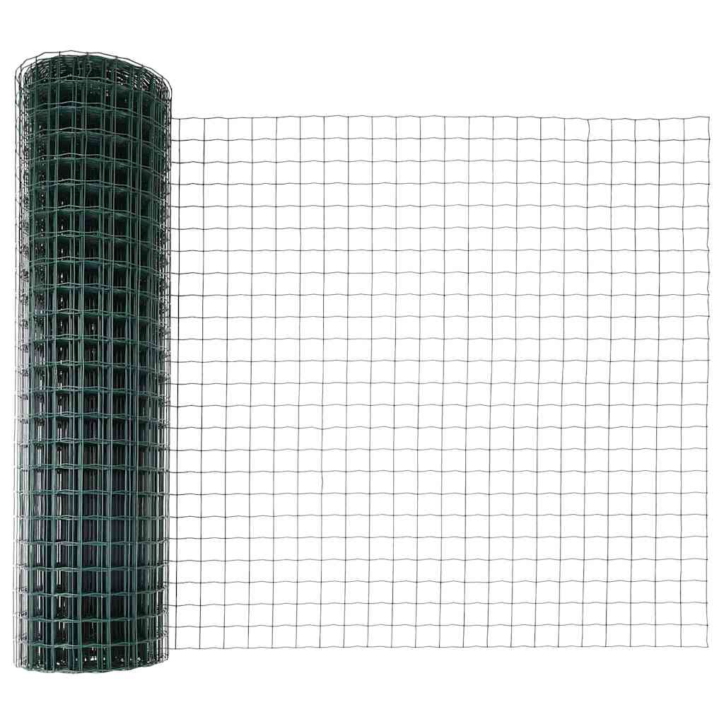 Eurohegn med stolpe 10 x 1 m PVC-belagt stål Grøn Mesh