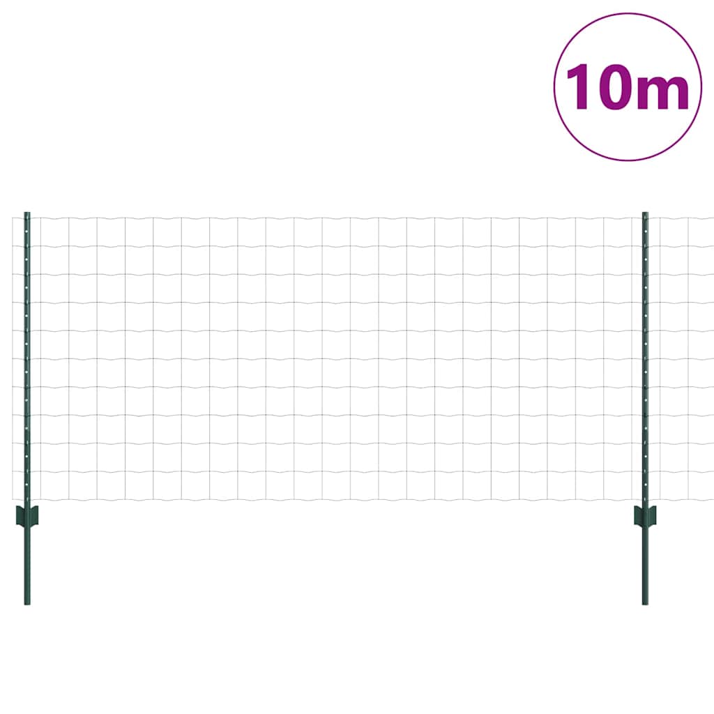 Eurohegn med stolpe 10 x 1 m PVC-belagt stål Grøn Mesh