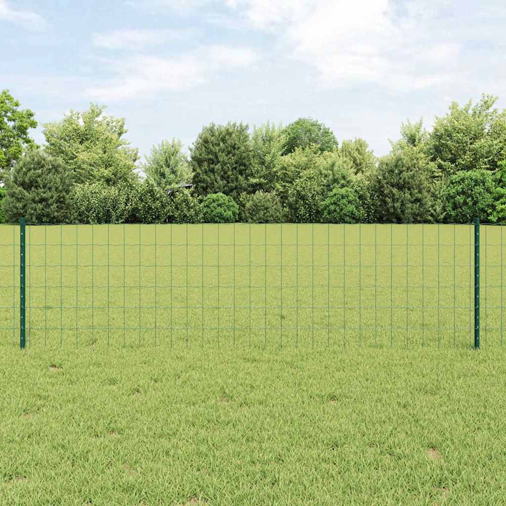 Eurohegn med stolpe 25 x 0,6 m PVC-belagt stål Grøn Mesh