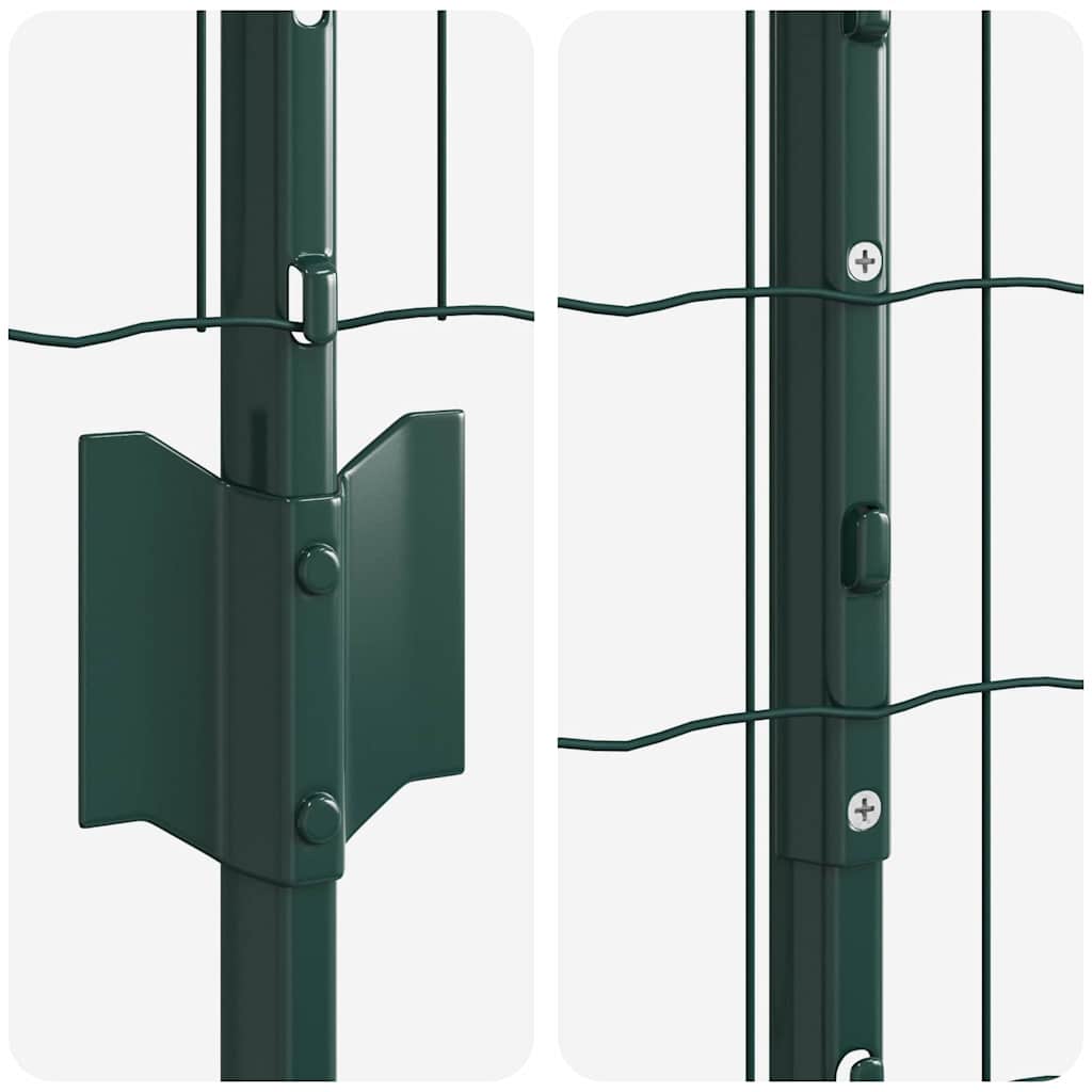 Eurohegn med stolpe 25 x 1 m PVC-belagt stål Grøn Mesh