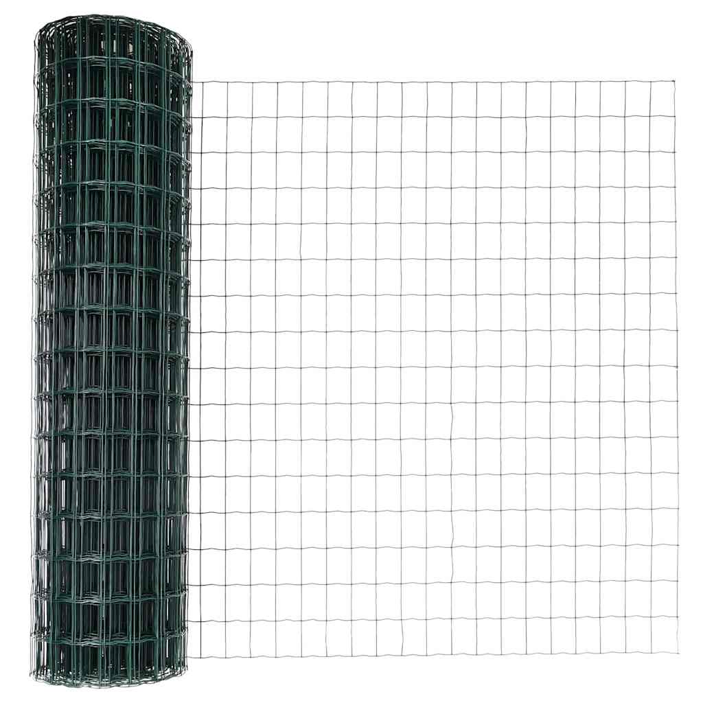 Eurohegn med stolpe 25 x 1,2 m PVC-belagt stål Grøn Mesh