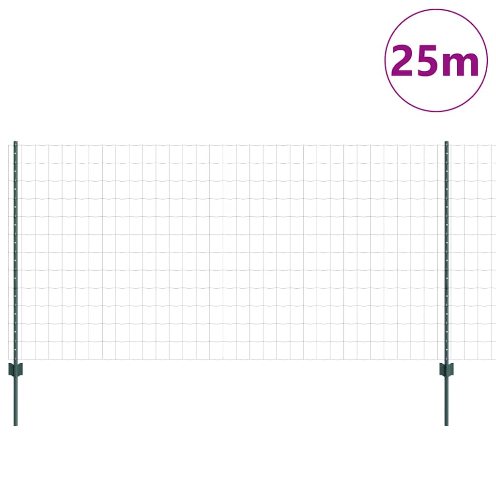 Eurohegn med stolpe 25 x 1,2 m PVC-belagt stål Grøn Mesh